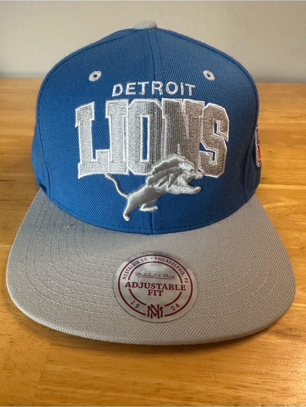 Detroit Lions Blue and Gray Adjustable Snapback Hat